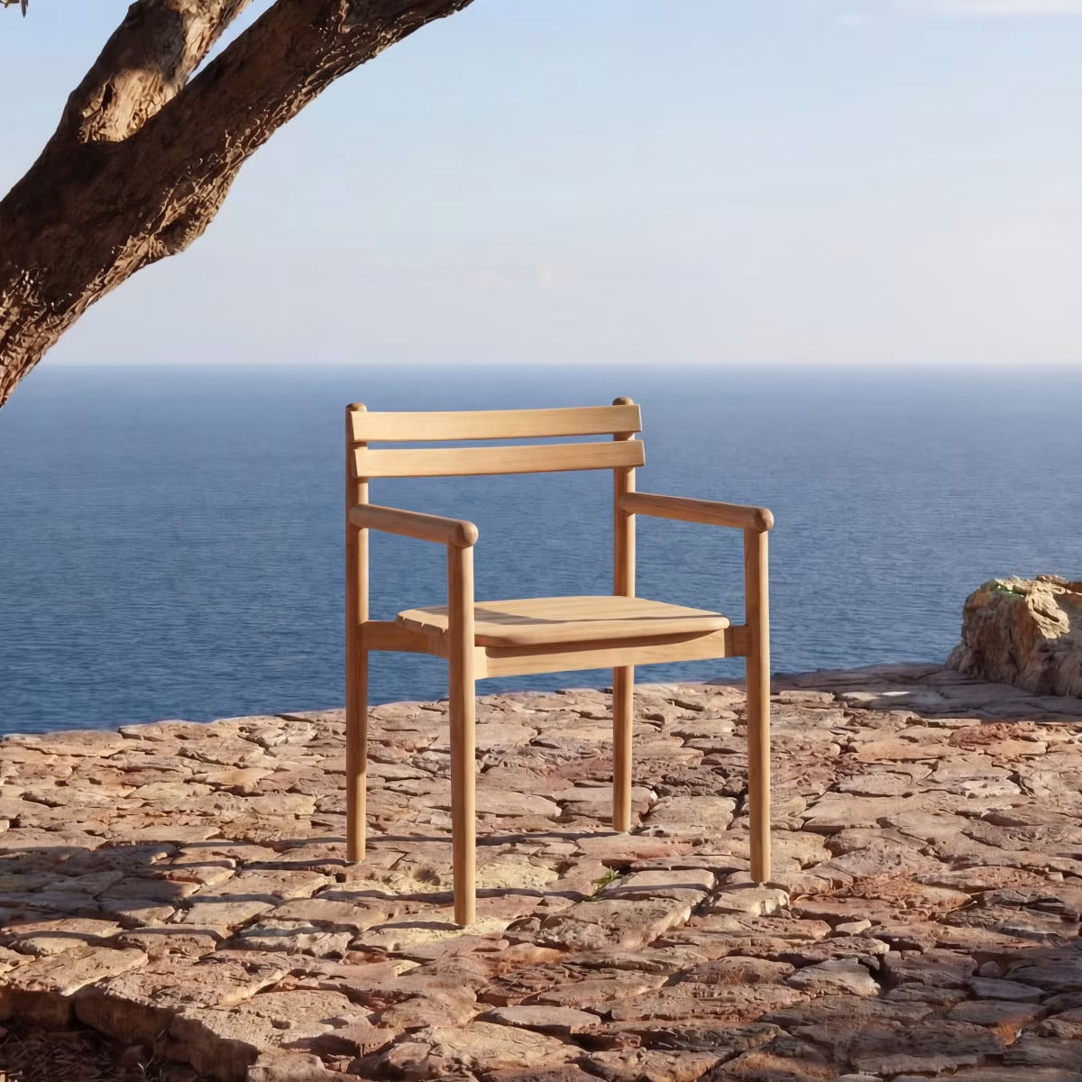 Tikamoon Vadim Tuinfauteuil van massief teak - Naturel/Bruin