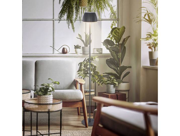 LED-vloerlamp Loca, dimbaar, zwart, Woon-/ Eetkamer, metaal, Modern, LED vloerlamp