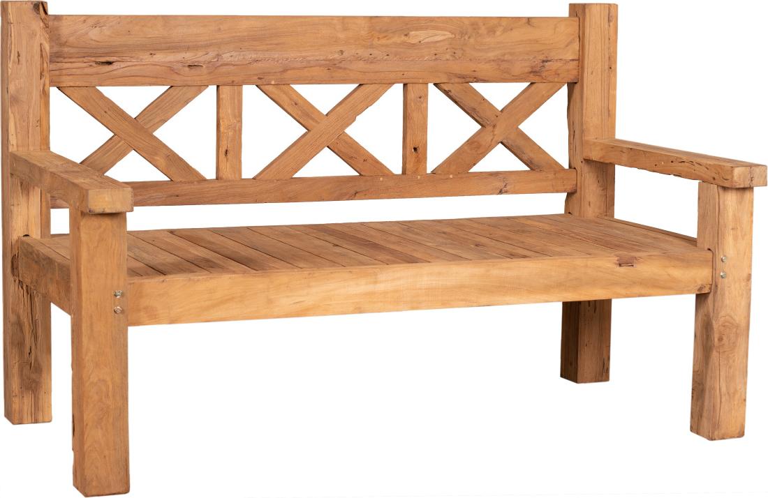 deVries Gartenbank "WOODIE" Rustique 160 aus Teakholz Holzbank 163 x 82 x 99 cm
