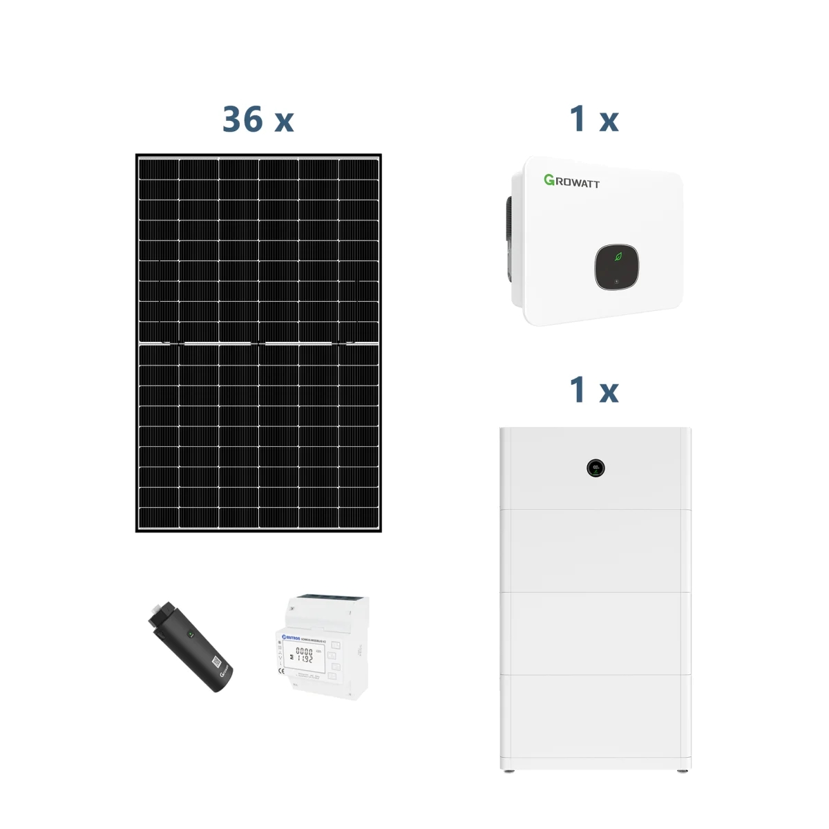 Growatt Solaranlage mit Stromspeicher MOD10KTL3-XH BP 10kw Hybridwechselrichter 3-phasig (2.0 Version) mit A