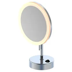 Steinberg LED Stand-Kosmetikspiegel, 5-fach Vergrößerung, batteriebetrieben, mit Schalter, 650.9300 6509300