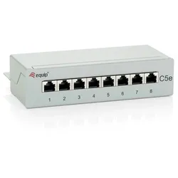 Equip 8-Port Cat.5e geschirmtes Desktop Patch Panel, Hellgrau