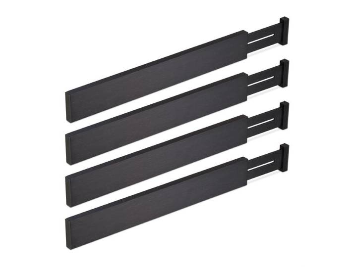 Relaxdays 4er Set Schubladentrenner in Schwarz