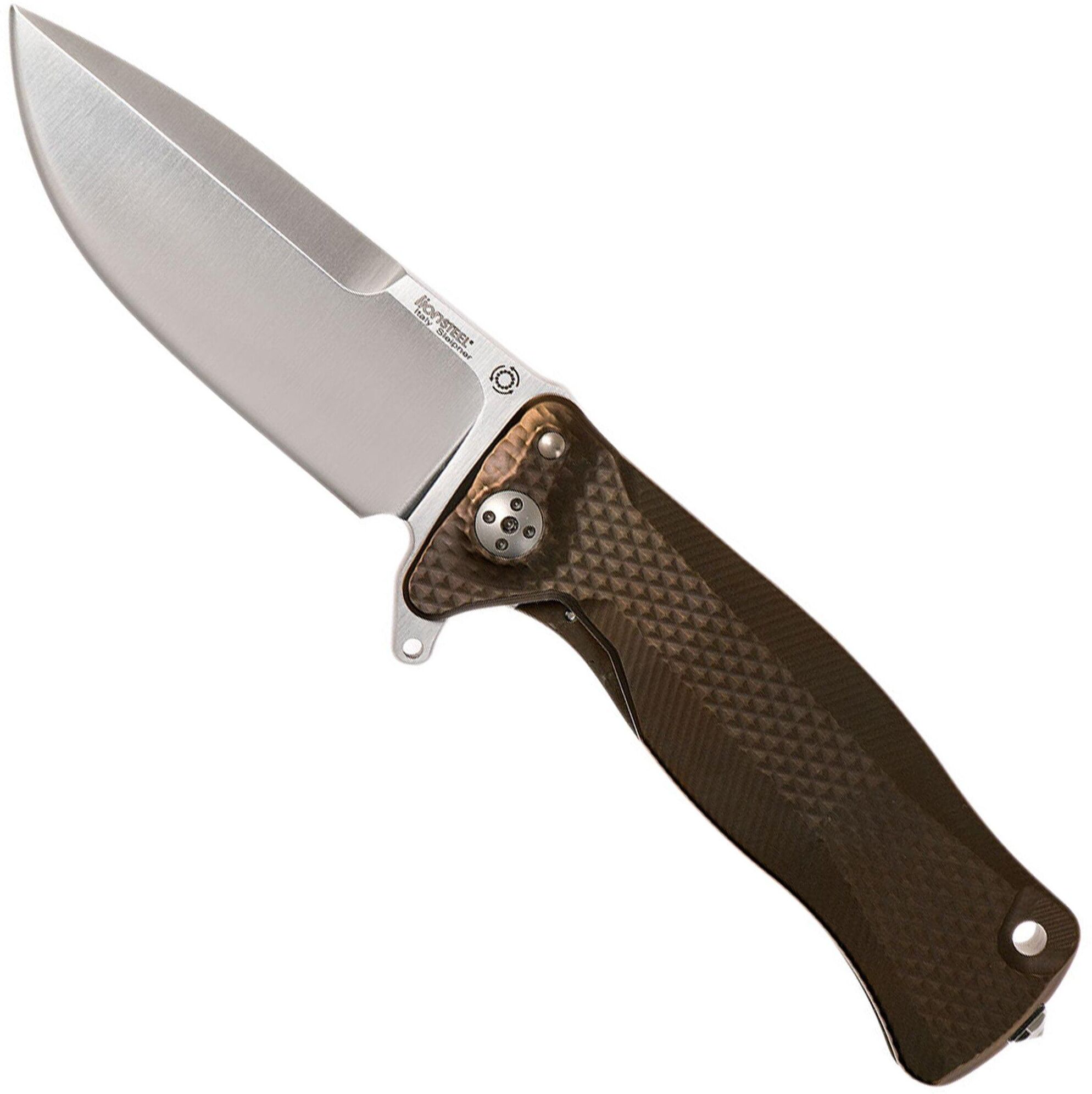 Lionsteel SR11 Titanium Bronze, satin blade, SR11 B coltello da tasca