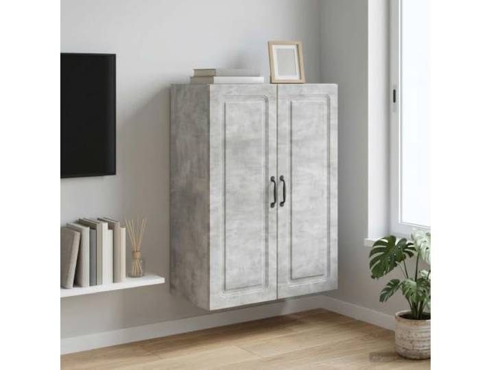 RJPLMFV Wandschrank, betongrau, 66 x 34,5 x 90 cm Langlebiges Spanholz, verstellbare Regale, geräumige Aufbewahrung, Haus und Büro
