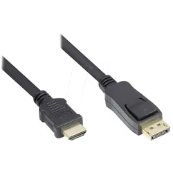 GC DP-HDMI1 - DisplayPort 1.2 Stecker auf HDMI A Stecker, 24K, 1 m, schwarz