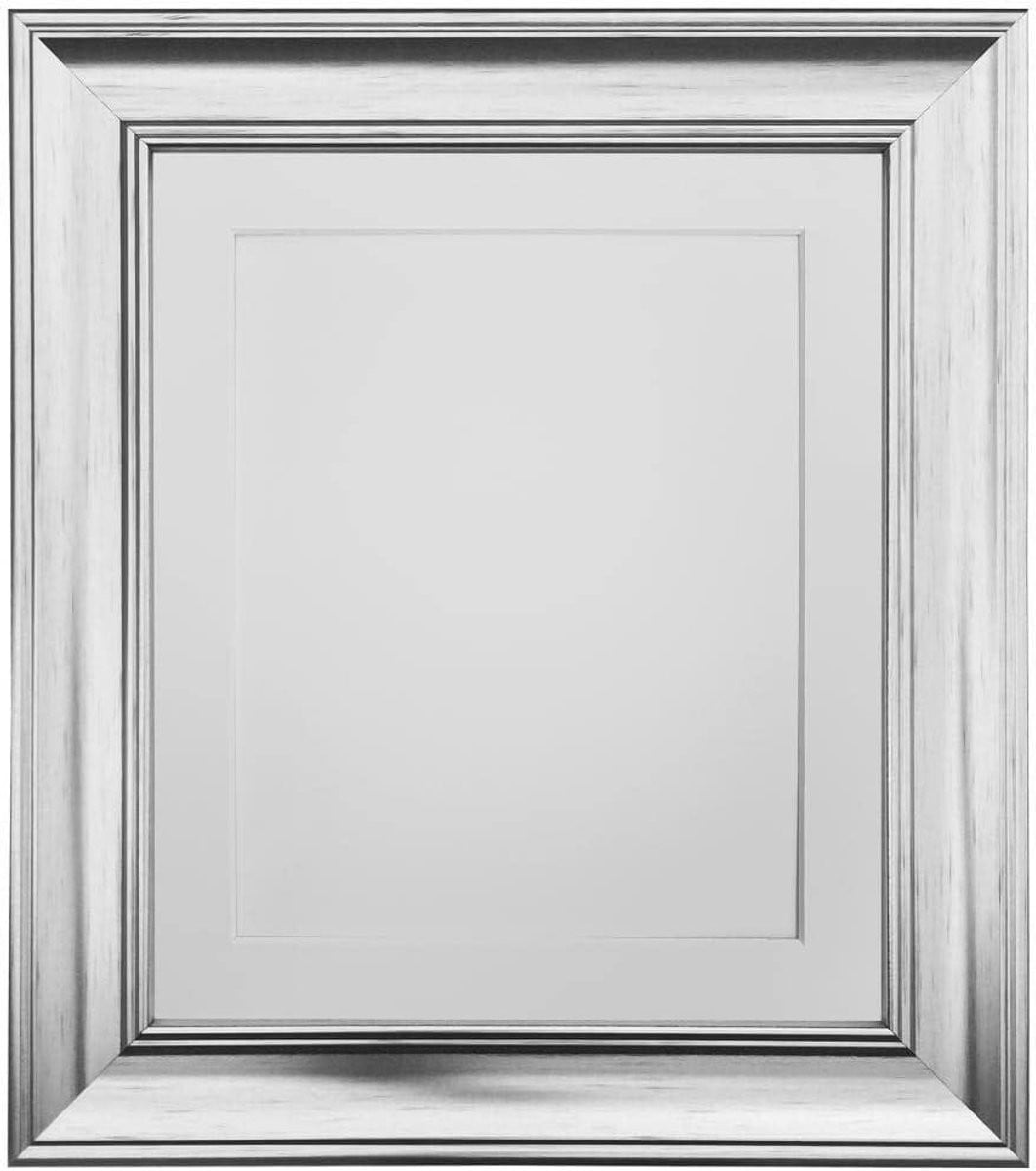 Zilveren fotolijst met passe-partout voor muurdecoratie, 10 x 8 inch