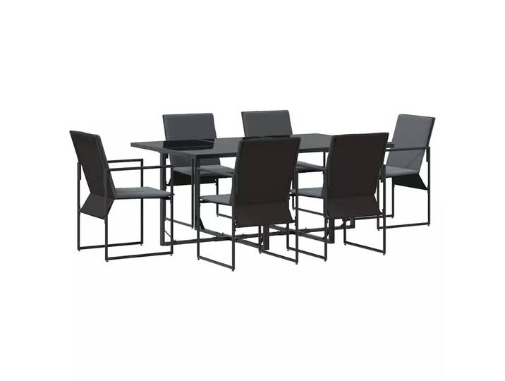VidaXL - Gartenmöbel set stahl, One Size, Schwarz