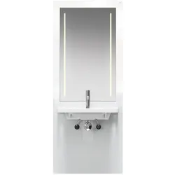 Waschtisch-Modul des Systems S 50, für das elektrisch höhenverstellbare Vorwandelement Waschtisch S50.01.01000, inklusive Waschtisch 950.11.161, ohne Armatur, inklusive LED-Lichtspiegel, dimmbar stufenlos regelbare Lichtfarbtemperatur