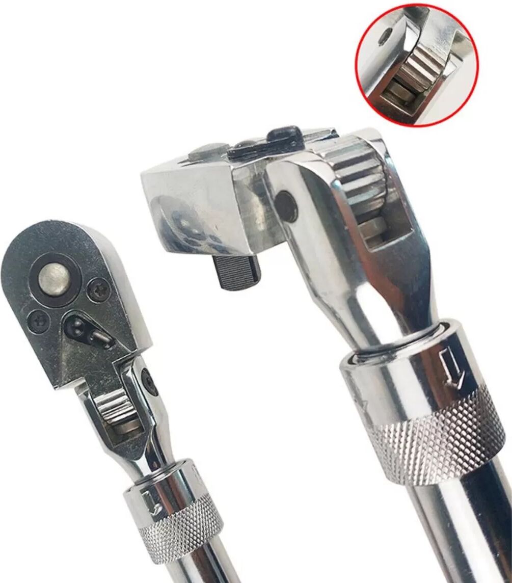INF Multifunktionale Teleskop-Ratsche 1/2 inch Antrieb 12.5 mm - Quick-Action, Ausziehbar, Aluminiumlegierung, Schwarz Rot
