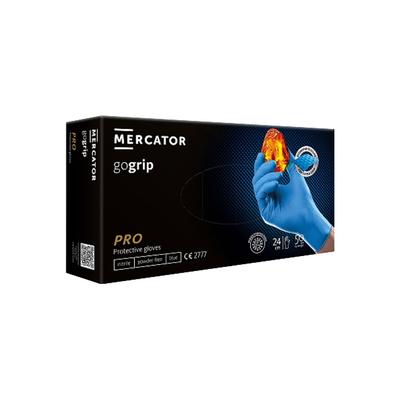 MERCATOR MEDICAL GoGRIP+ Nitrilhandschuhe, puderfrei, latexfrei, Diamanttextur in blau 1x 50 Stück Größe: L