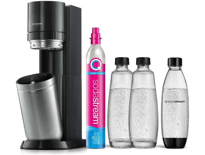 SodaStream DUO Mega Pack schwarz inklusive 2x Glasflaschen, 1x Plastikflasche und 1 Zylinder