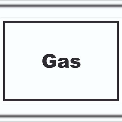 HB-Druck Gas Schild mit Text Anschluss waagerecht A6 (105x148mm)
