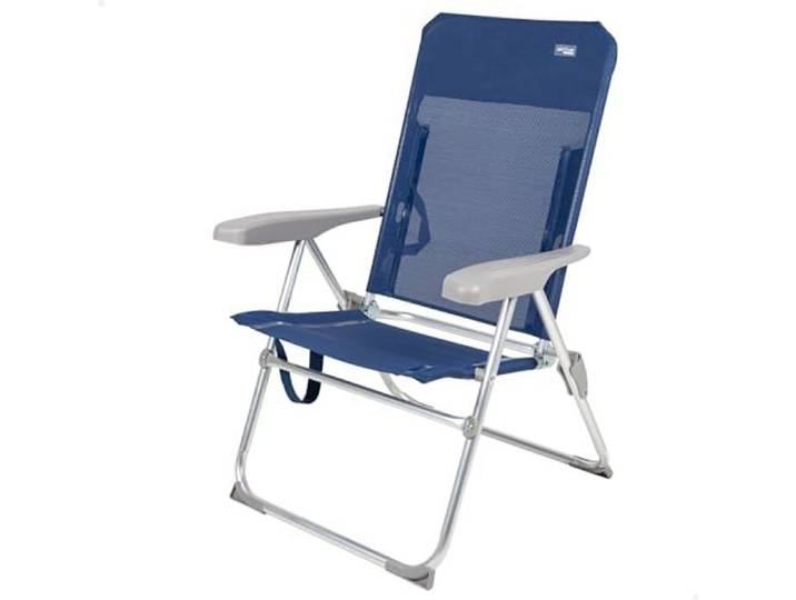 Chaise de plage pliante - AKTIVE - 62661 - Textilène - Aluminium - Dossier inclinable 6 positions