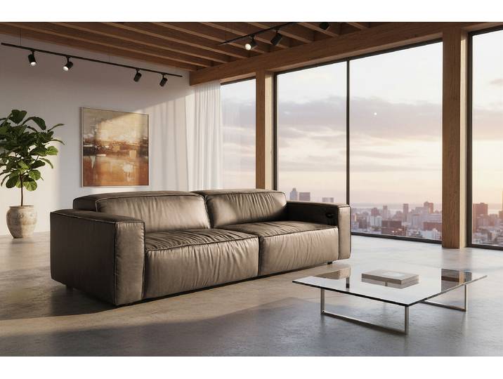 Canapé Marron Microfibre Taeko 295 x 79 x 120cm Fonction à droite Moderne