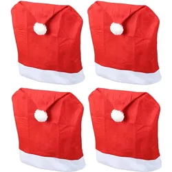 Stuhlhussen 4er Set Schwingstuhl Weihnachten I Rot I Nikolausmütze I Stuhlbezug Weihnachten Deko Weihnachtsmütze Stuhlabdeckung Stuhlbezug 4er Set