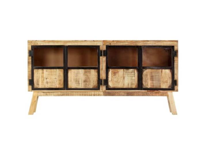 KKgypkn Sideboard Aus Raues Mangoholz 160x30x80 cm 2 Tueren Massivholz, Industrieller Look, Stauraum fuer Zeitschriften, Buecher, Deko