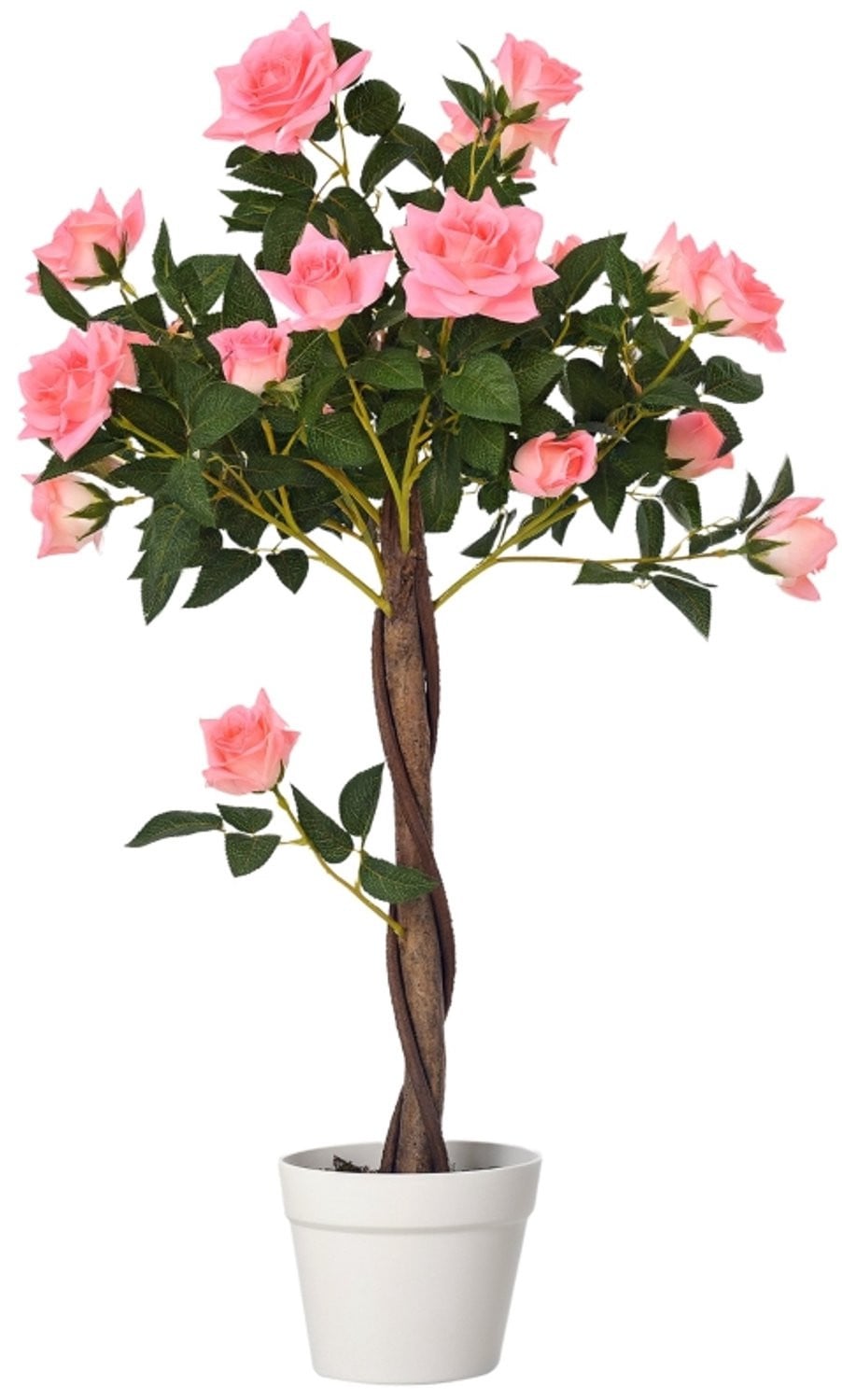 Realistische kunstmatige rozenstruik in pot - 90 cm
