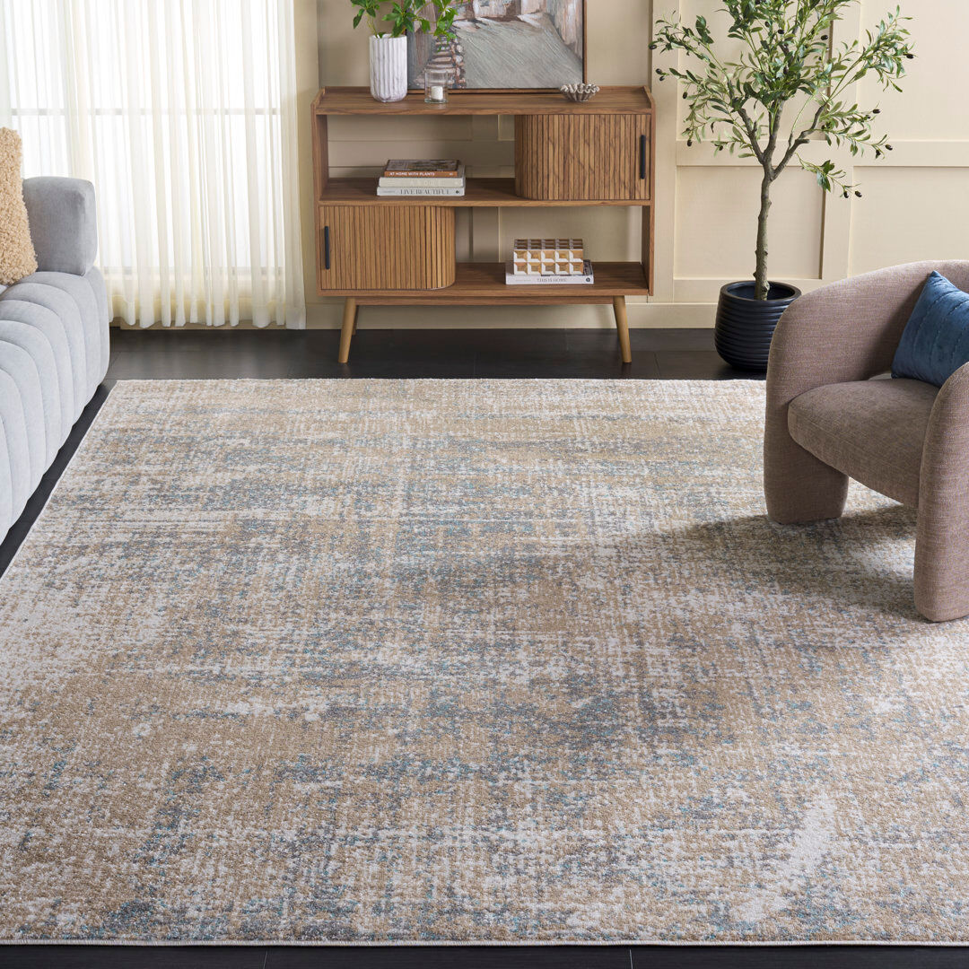 Trent Austin Design Alaric Geometric Area Rug Beige/Slate Rectangle 274 x 366 cm
