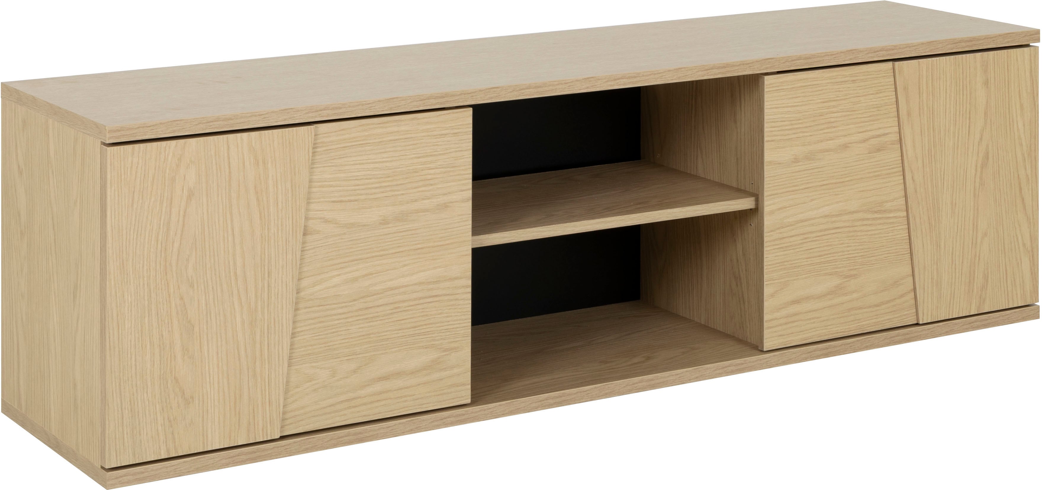 Lowboard GAMI "SOLENA", beige (eiche rookwood nachbildung), B:160cm H:49cm T:40cm, Holzwerkstoff, Sideboards, Lowboard, Lowboard 2 Türen