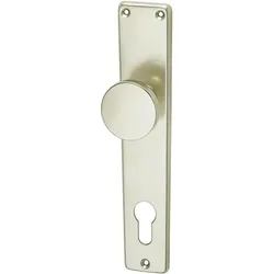Grundmann, Türgriff + Türgarnitur, Knopflangschild WG 2000 - PZ 88, Aluminium neusilber eloxiert ÖNORM (Türgriff)