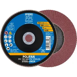 PFERD TOOLS POLIFAN Fächerscheibe PFC konisch Korund A Universallinie PSF STEELOX Stahl/Edelstahl - 67746185