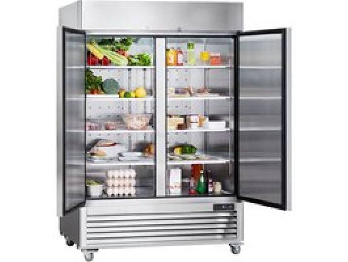 Réfrigérateur Commercial de 38 83 pi³-Duoku-Réfrigérateur Vertical à 2 Porte-Acier Inoxydable-Dégivrage Automatique