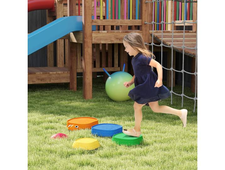 AIYAPLAY Pierres d'Équilibre Enfants 5 Pièces Antidérapantes Multicolore