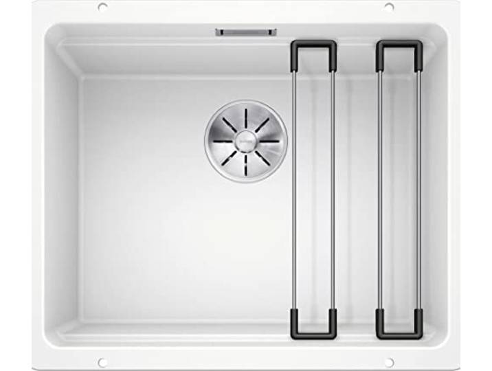 BLANCO ETAGON 500-U Granitspüle aus SILGRANIT weiß Einbauart: Unterbau [53x46x21,2 cm] für 60 cm breite Unterschränke Durchdachtes Systemkonzept mit vielseitig verwendbaren ETAGON-Schienen