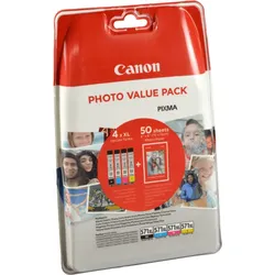 4 Canon Tinten 0332C006 CLI-571XL Multipack KCMY + Papier