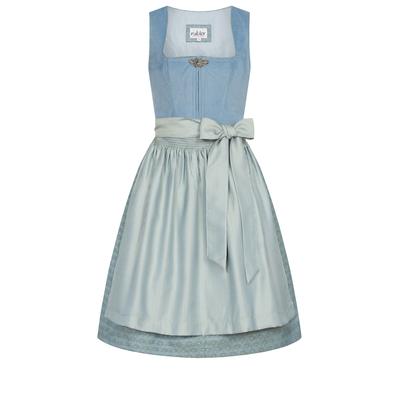Dirndl NÜBLER "Mini Dirndl Ganja", Damen, Gr. 40, EURO, blau (jeans), Obermaterial: 100% Polyester PES., Kleider