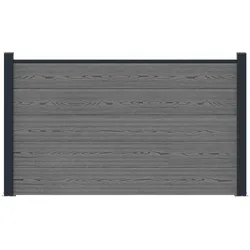 vidaXL, Gartenzaun, zaunset 180 x 105 cm WPC und Aluminium Grau