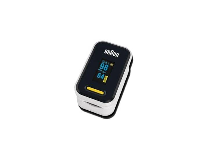 Braun Pulsoximeter 1 Präzises Blutsauerstoffmessgerät Hause zu verwenden Für Patienten mit COPD, Lungenentzündung, Schlafapnoe Ideal für Sportler YK-81CEU, Verpackungsdesign kann variieren