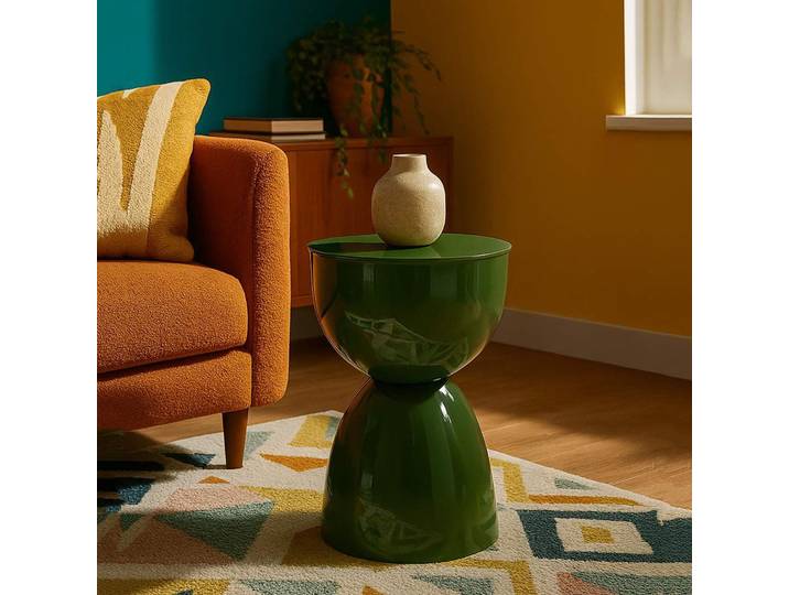 Gorkha - Table basse\, 33x50x33h cm Vert\, Forme Ronde