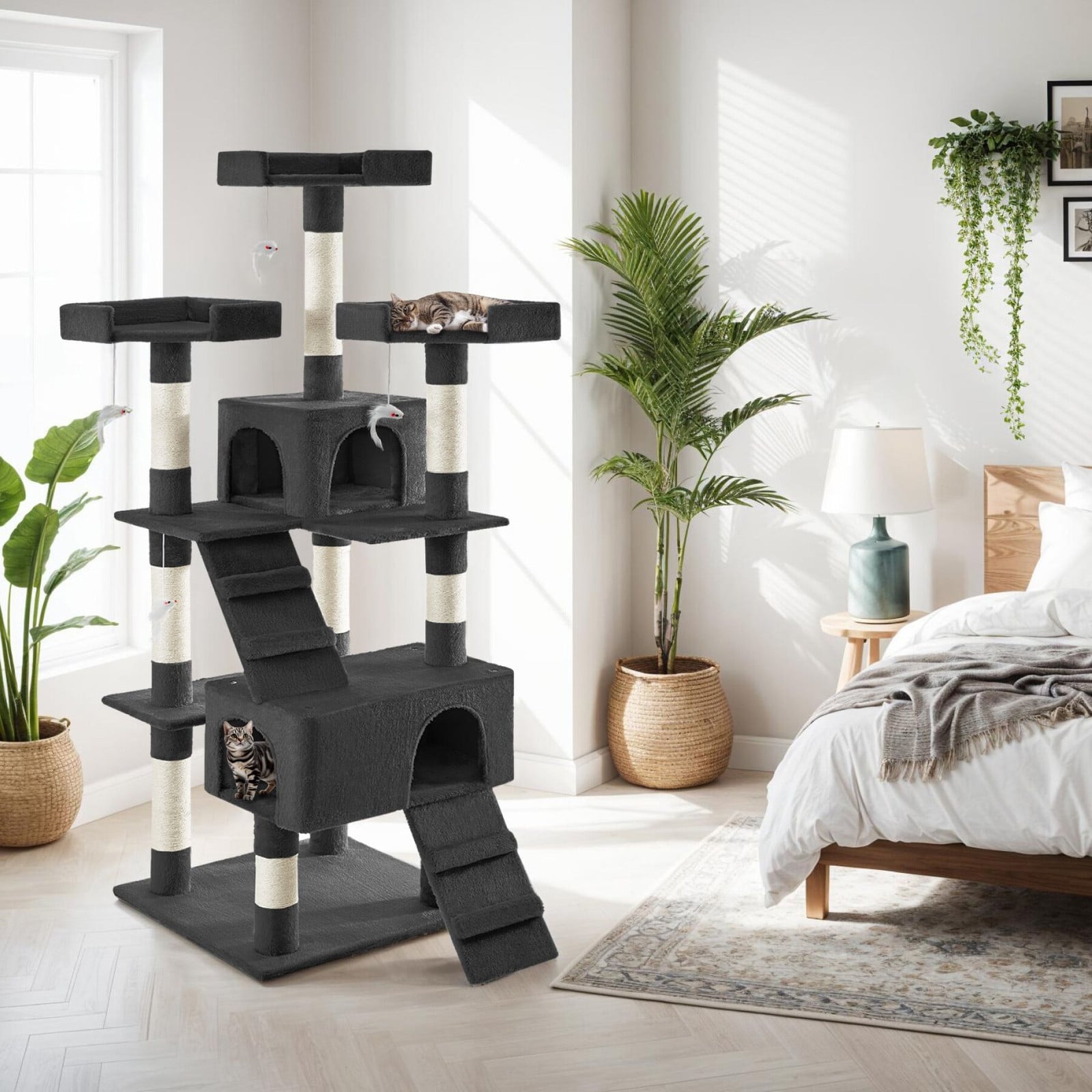TecTake Krabpaal Barney, zwart, Hoogte: 170 cm