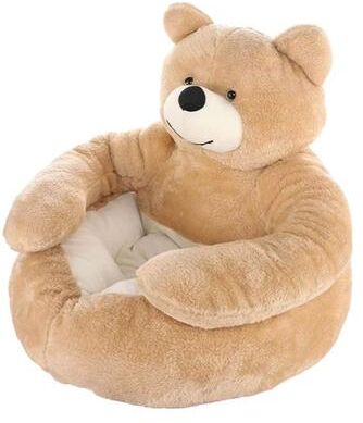 Inspired Finds CozyBear Plush Pet Bed With Removable Washable Mat (Four Seasons Dog & Cat Sleeping Pad) beige