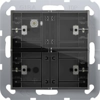 Tastsensor 4 Standard Zweifach für KNX mit Inbetriebnahme-Wippe und Raumthermostat Retail