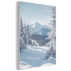 AKUSTIKBILD Winterlandschaft - Natur - Berge - Bäume - Schnee Wandbilder 60x80 cm