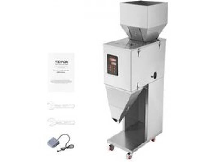 VEVOR Partikelfüllmaschine, 20–5000 g, automatische Füllmaschine mit Fußpedal, Edelstahl-Wiegefüllmaschine, Wiegefüller für Bohnen, Samen, Körner, Tee, Granulatverpackung
