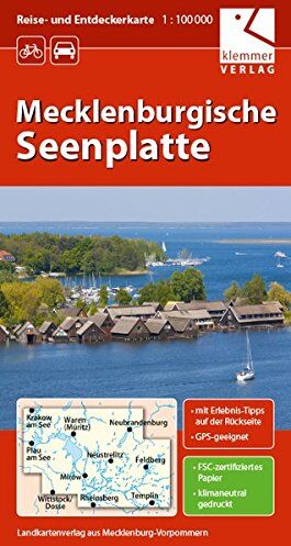 Klaus Klemmer - Reise- und Entdeckerkarte Mecklenburgische Seenplatte: Maßstab 1:100.000, GPS-geeignet, Erlebnis-Tipps auf der Rückseite - Preis vom 13.10.2026 11:25:28 h