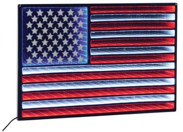 "Hanging American Flag Ekko Light Display 23""L by Melrose in Multi"
