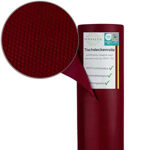Sensalux Tischdeckenrolle 69704369, abwischbar, bordeaux, aus stoffähnlichem 80 g/m² PP-Vlies, 1,18 x 25 m