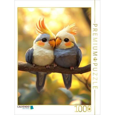 CALVENDO Puzzle Flatterndes Chaos - Nymphensittiche | 1000 Teile Lege-Größe 64x48cm Foto-Puzzle für glückliche Stunden