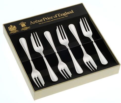 Arthur Price of England Britannia Sovereign Silver Plate Set of 6 Pastry Forks