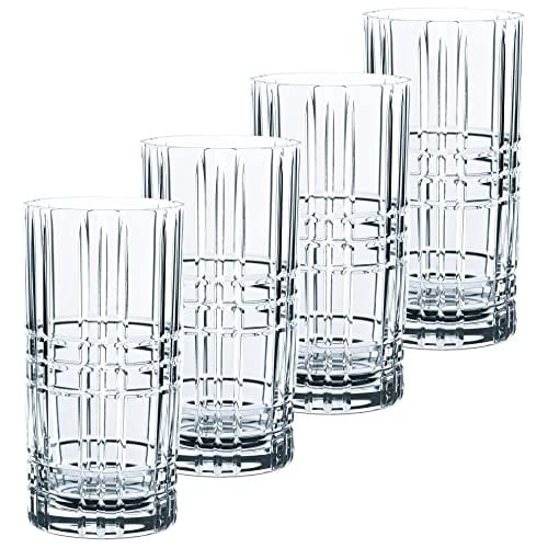 Nachtmann 4-delige Square longdrinkset van kristalglas, 445 ml, kristalhelder