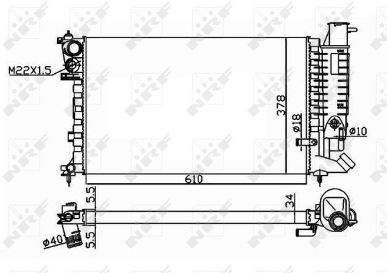 Nrf Kühler, Motorkühlung 50419 Für Peugeot