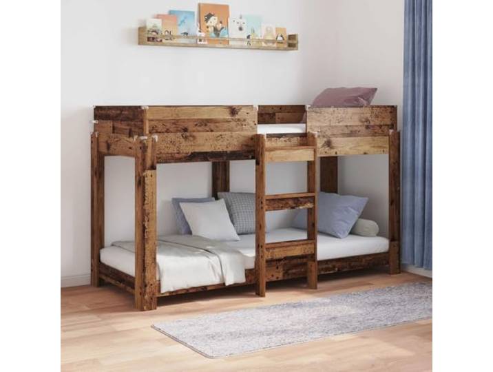 RJPLMFV Etagenbett für Kinder, Holz, antik, 75 x 190 cm Robustes Ingenieurholz, 2 Liegeplätze, modernes Design, inklusive Latten, für Innenräume
