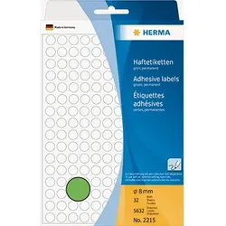 HERMA Markierungspunkt 2215 8mm Papier grün 5.632 St./Pack.