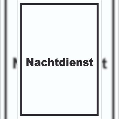 HB-Druck Nachtdienst Schild mit Text Nachtschalter hochkant A4 (210x297mm)