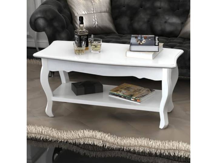 JILI - BEST Table basse 2 couches MDF Blanc (7916)